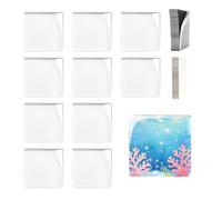 Conjunto de imanes acrílicos para manualidades, 10 unidades, marco de fotos cuadrado decorativo con adhesivo en la parte posterior, kit de bricolaje con imanes para casa, escuela, clase universitario