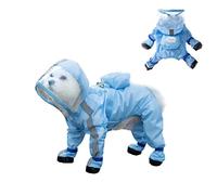 Conjunto de impermeable y botas de lluvia for perros, abrigo reflectante impermeable con anilla en D y capucha ajustable, zapatos antideslizantes for perros, incluye bolsa de almacenamiento for perros