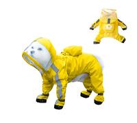 Conjunto de impermeable y botas de lluvia for perros, abrigo reflectante impermeable con anilla en D y capucha ajustable, zapatos antideslizantes for perros, incluye bolsa de almacenamiento for perros