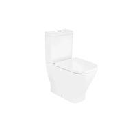 Conjunto de inodoro salida dual para movilidad reducida de altura confort Rimless The Gap Square Roca - Asiento con tapa con amortiguador / Inferior