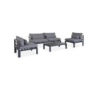 Conjunto de jardín de aluminio, 4 plazas antracita - 92x204x71.5 cm