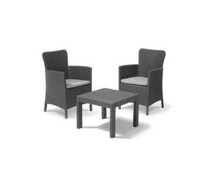 Conjunto De Jardín Efecto Ratan Compuesto Por Mesa Y Dos Sillones