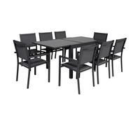 Conjunto de jardín lampedusa extensible en textileno gris 8 plazas - aluminio antracita