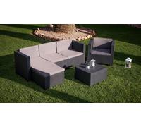 Conjunto de jardín manhattan de resina grafito para 4 personas