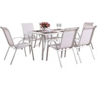 Conjunto de jardín mesa + 6 sillas de textileno "córdoba" - crudo