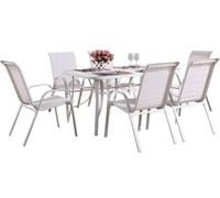 Conjunto De Jardín Mesa + 6 sillas de Textileno Córdoba - Crudo