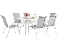 Conjunto de jardín mesa + 6 sillas de textileno "córdoba" - gris