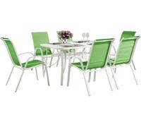 Conjunto de jardín mesa + 6 sillas de textileno "córdoba" - verde