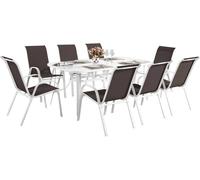 Conjunto de jardín mesa + 8 sillas de textileno "córdoba" - topo