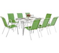 Conjunto de jardín mesa + 8 sillas de textileno "córdoba" - verde