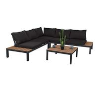 Conjunto de Jardín Mesa Rectangular y 3 Banquetas con Rinconera Fiji Antracita GH91