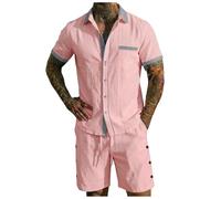 Conjunto de Jogging Hombre Pantalones Cortos Chándal Para Hombres Conjuntos Hombres Ropa Deportiva Transpirable Gran Tamaño Verano Chándales Deportivos Camiseta Manga Corta Pantalones Cortos Para