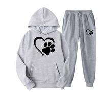 Conjunto de Jogging para mujer, estampado de corazón, elegante, otoño, invierno, conjuntos de ropa deportiva para mujer, sudadera con capucha + pantalones holgados, chalecos y sudaderas con capucha +