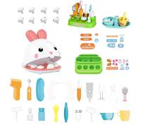 Conjunto De Juego De Dentista Para - Juego De Dentista De Simulación De Conejo Adorable, Conjunto De Juego Interactivo | Juguete Educativo Creativo Para Kindergarten, Premio Escolar, Regalo De Fiesta