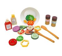 Conjunto De Juego De Ensalada De Madera - 6.57 X 5.79 X 3.94 Pulgadas Haciendo Sonar Jugar Comida, Material Ecológico | Actividad De Cocina Culinaria Creativa para Niños Niñas FA