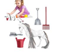 Conjunto de juego de equitación, juego de establo, juego de equitación desmontable, juguetes para caballos - juguete animal de granja realista Horse Club para niños y niños