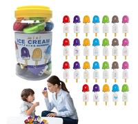 Conjunto de Juguetes de Aprendizaje del Alfabeto: Juego de Letras de paletas, Colorido Juguete Educativo en Forma de Helado | Desarrolla reconocimiento de Letras y Coincidencia de Color, Actividad de