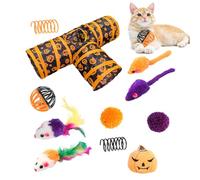 Conjunto de Juguetes de túnel Cat 3 - de Canales de Juguete de Forma temática de Halloween, Bell Ball | Tubo de rastreo de, túnel de de Conejos, enriquecimiento Interactivo d