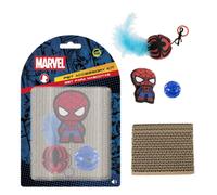 Marvel Spider-Man - Juego de Juguetes para Gatos, Juego de Regalo para Gatos con rascador, Juguetes de Peluche de Hierba gatera y Bola de Cascabel, Juguetes interactivos para Gatos de Interior