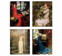 Conjunto de l minas art sticas: CUATRO BELLAS de John Williams Waterhouse (conjunto de 4 l minas de 20 a 25 cm)