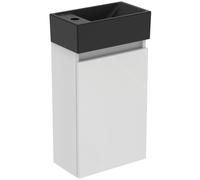 Conjunto de lavabo Ideal Standard Eurovit, 370x210x670mm, 1 puerta, agujero para grifo a la izquierda, negro, R0579WG, Color: Lacado blanco de alto brillo