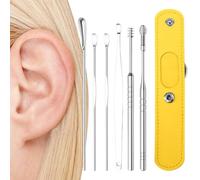 Conjunto de limpiadores de orejas - Herramienta de oreja de acero inoxidable de 6 piezas de acero inoxidable | Herramientas de limpieza de oídos para mudanzas efectivas de cera para el oído, ideal par