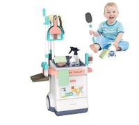 Conjunto De Limpieza Para Niños - De Limpieza De 15 Piezas Con Fregona, Escoba, Cojín Y Accesorios | Hacer Parece Jugar Juguetes Para Niños Pequeños, El