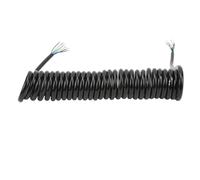 Conjunto de línea en espiral de extensión de remolque, resorte elástico en espiral de 7 cables, 12,8 pies, 20 AWG, con enchufe de conexión para sistemas de cableado de remolque de 7 vías