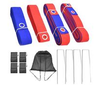 Conjunto de líneas marcadas voleibol de playa - líneasbicolores rojo/ portátiles 16m+8m | Kit completo de líneas de tierra con de transporte estacas bolsas | Adecuado playa hierba jardín