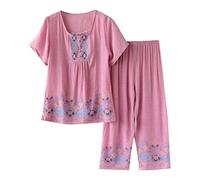 Conjunto de lino de verano para mujer, juego casual de algodón y lino, top y pantalones ligeros, tallas grandes, sueltos, para gimnasio, primavera, juego de pantalones para correr, de manga corta,