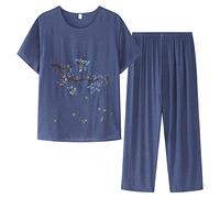 Conjunto de lino de verano para mujer, suelto, ligero, top y pantalones, elegante, casual, tallas grandes, chándales de gimnasia de primavera de manga corta, juego de dos piezas, cómodo gimnasio,