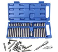 Conjunto de Llaves, 40 Piezas Juego de Tuercas Dentadas con 1/2", 3/8" Adaptador, Juego de Llaves de Vaso Multi Dientes con Azul Estuche, Incluye Torx, Hexagonal y Spline(H4-H12, T20-T55, M5-M12)