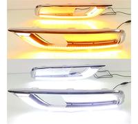 Conjunto De Luces Antiniebla para CRV para CR-V 2015 2016 Señal De Giro Amarilla 1 Par LED Coche DRL Luz De Circulación Diurna Parachoques Lámpara Antiniebla Delantera