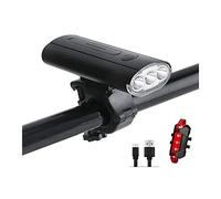 Conjunto de luces bicicleta recargable, 2400Lumens USB Bike Light Frente y trasero 3 x XML-T6 LED Luces IPX5 ciclo impermeables for todas las bicicletas carretera Bicicletas montaña, fácil montar