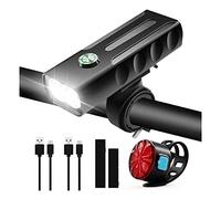 Conjunto de luces de bicicleta BX2, luz de bicicleta recargable USB con batería incorporada de 2600mAh, IPX5 impermeable tiempo de ejecución 9+ horas 800 lumen, for bicicleta de montaña o carretera