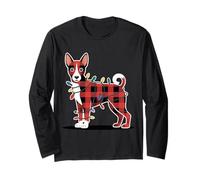 Conjunto de Luces navideñas Basenji a Cuadros para Familia Manga Larga