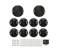 Conjunto de luz trasera de coche Para Land Para Rover Para Defender 90/110 1983-1990 / 1990-2016 Lámparas LED Modificadas Marcha Atrás Trasera Intermitente Delantero Faros Traseros Coche(Smoked-10Pc)
