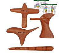 Conjunto de madera para masaje thai (4 piezas) - Palito, curz, cuchara, pájaro como ayudantes de masaje en zonas de reflejo y masaje de los puntos de activación - MyThaiMassage