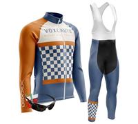 Conjunto de Maillot Ciclismo Manga Larga Hombre con Culotte Otoño Secado Rápido Transpirable Custom Conjunto Ciclista Pro Team (5XL,TypA-7)