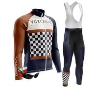 Conjunto de Maillot Ciclismo Manga Larga Hombre con Culotte Otoño Secado Rápido Transpirable Custom Conjunto Ciclista Pro Team (XL,TypA-2)