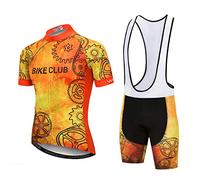 Conjunto de maillot y pantalones cortos de ciclismo para hombre, camiseta de bicicleta transpirable de verano al aire libre, ropa de bicicleta juvenil, Orange Gear2, XXX-Large