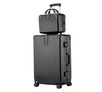 Conjunto de maletas de viaje, equipaje en equipaje de equipaje de 2 piezas Conjuntos de equipaje con ruedas giratorias Bloqueo de contraseña de 14 pulgadas Cosmética Case Madera Verificada (Color: