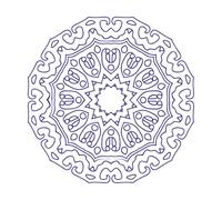 conjunto de mandalas de flores Pegatinas de grabado 54.6x54.6cm Decoración de tiendas Azul oscuro