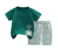 Conjunto de Manga Corta para niños Pantalones Cortos Mono 2 Piezas Deporte Chándal Niño Camisa pequeña bebé y pequeños Verano 1 Top Pantalón Ropa a 7 años