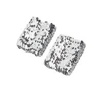 Conjunto de mangas con puños falsos, Unisex Puños falsos Muñequeras Mangas de brazo Lentejuelas Multicolor 7x10 cm 1 par Accesorios for disfraces(Color 14)