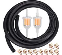 Conjunto de Manguera de Gasolina - 2m Ø 6mm Línea de Combustible + 2 Filtros de Gasolina + 10 Abrazaderas de Manguera para Coche y Moto