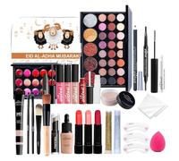 Conjunto De Maquillaje Completo: Organizador De Belleza Multifuncional, Colección Cosmética Portátil | Bolsa De Maquillaje Amigable Para Viajar Con Paleta De Cara, Brillo De Labios, Herramientas Ocula
