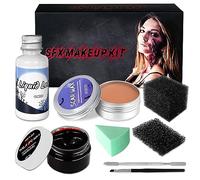 Conjunto de Maquillaje SFX de Halloween, Maquillaje de Cicatriz de Heridas de Sangre Falsa de Vampiro Zombie - Cera de Cicatriz - Sangre Falsa - Fiesta de Disfraces de Carnaval Fiestas Cosplay