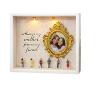 Conjunto de Marcos de Caja de Sombras, Diys Minis Museums Silhouetted Personaliza Diys Photo Memory Display Case Regalo del día de la Madre Conjunto de Marcos de Sombras