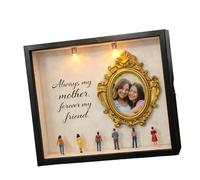 Conjunto de Marcos de Caja de Sombras, Diys Minis Museums Silhouetted Personaliza Diys Photo Memory Display Case Regalo del día de la Madre Conjunto de Marcos de Sombras